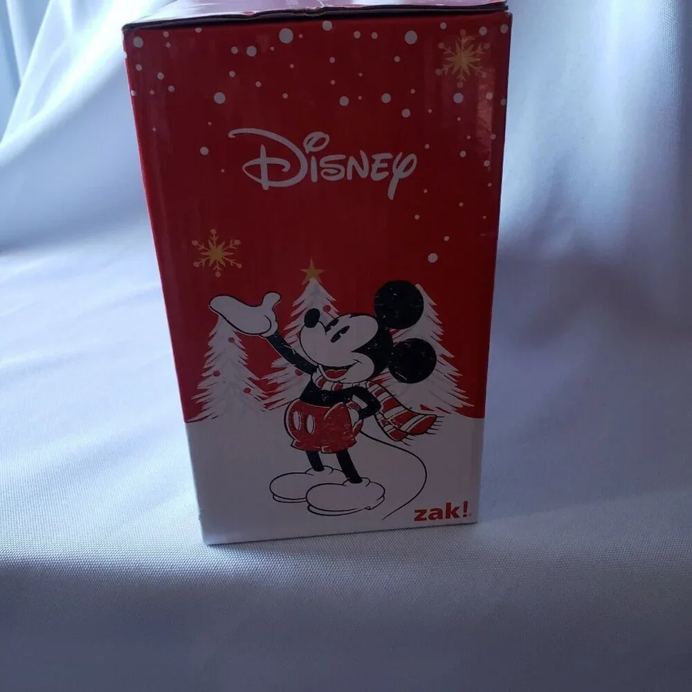 Zak! Disney Mickey Minnie Mouse Glassware Set of 2 Pint 16 ounce Christmas Cups